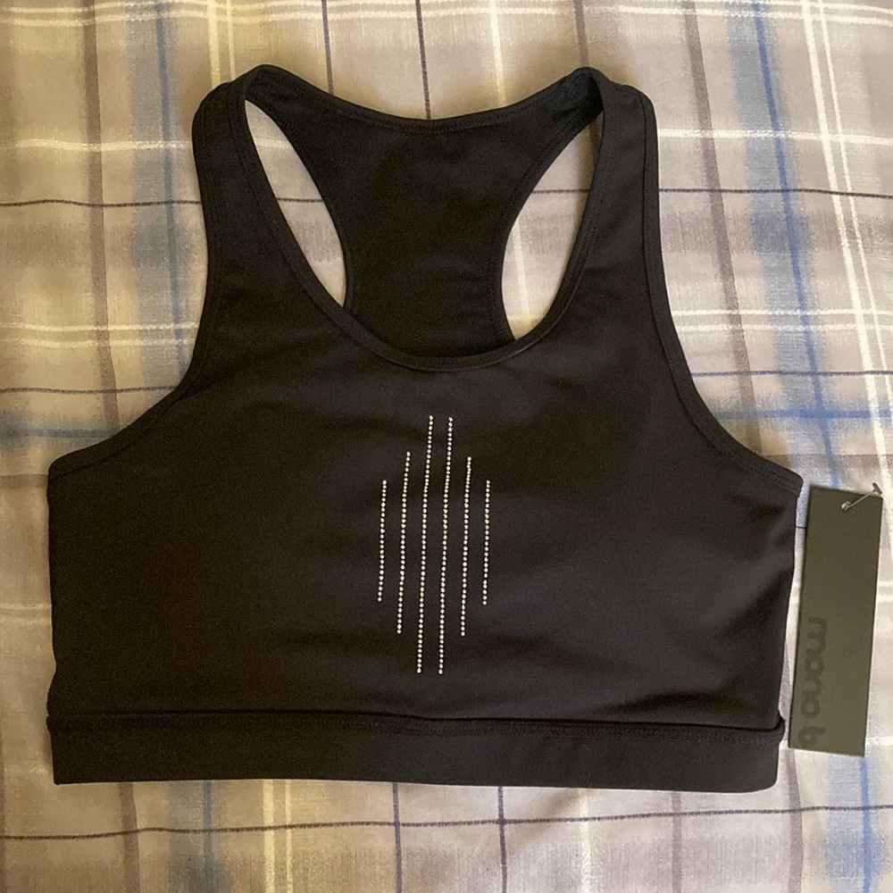 NWT Mono B Rhinestone Cascade Racerback Sports Bra - Medium